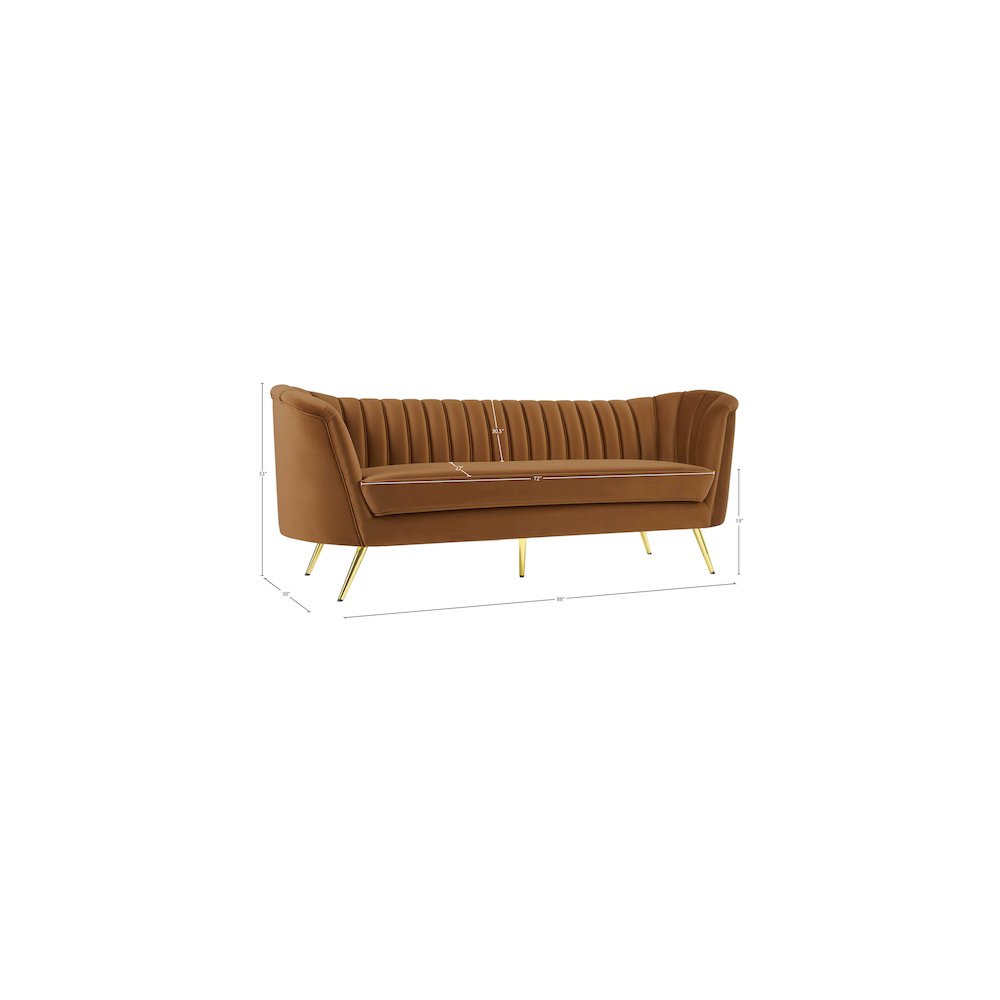 Margo Saddle Velvet Sofa. Picture 12