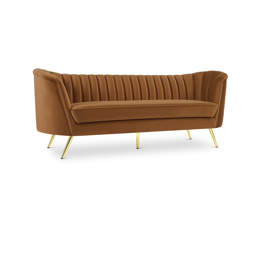 Margo Saddle Velvet Sofa. Picture 1