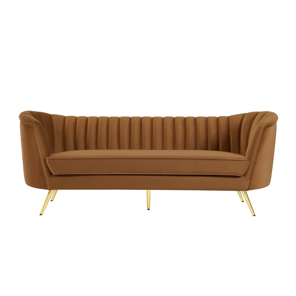 Margo Saddle Velvet Sofa. Picture 3