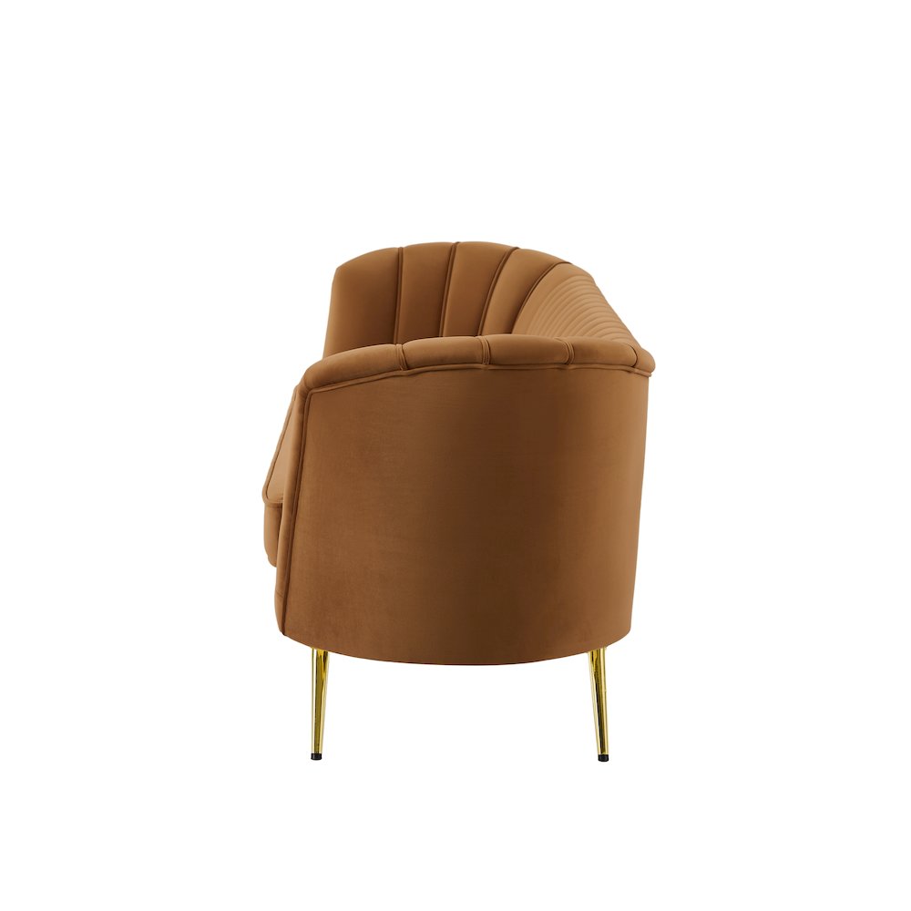 Margo Saddle Velvet Sofa. Picture 4