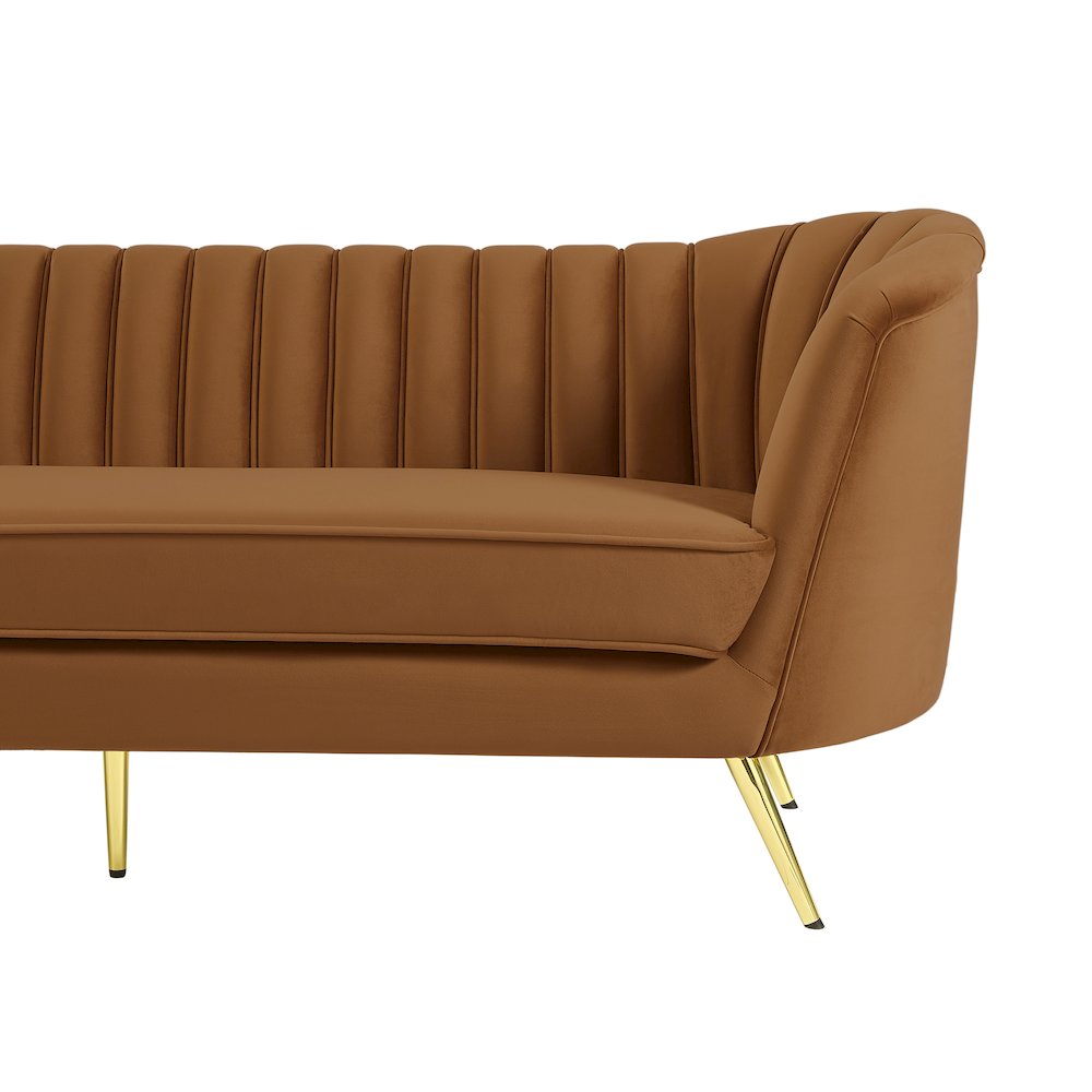 Margo Saddle Velvet Sofa. Picture 6