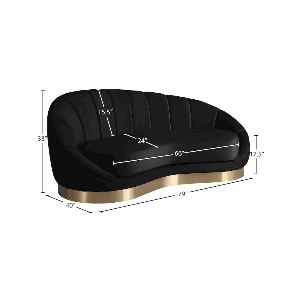 Shelly Black Velvet Chaise. Picture 7