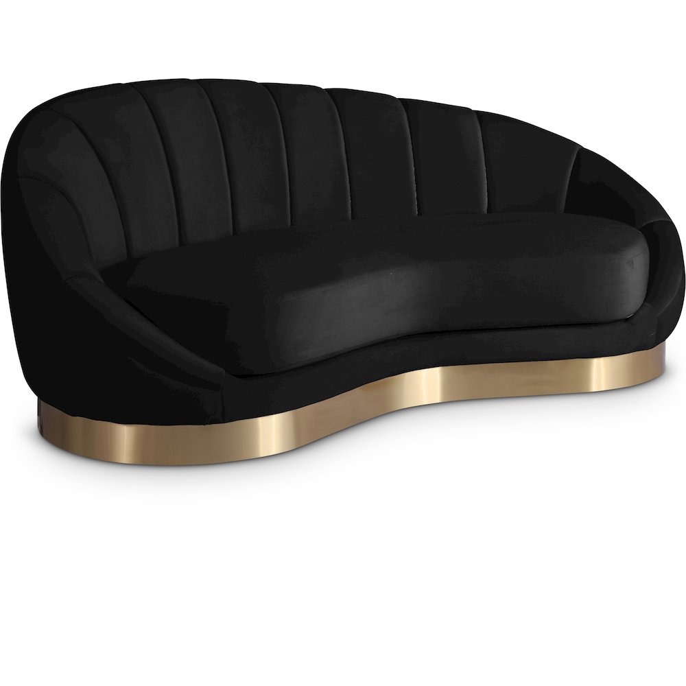 Shelly Black Velvet Chaise. Picture 1