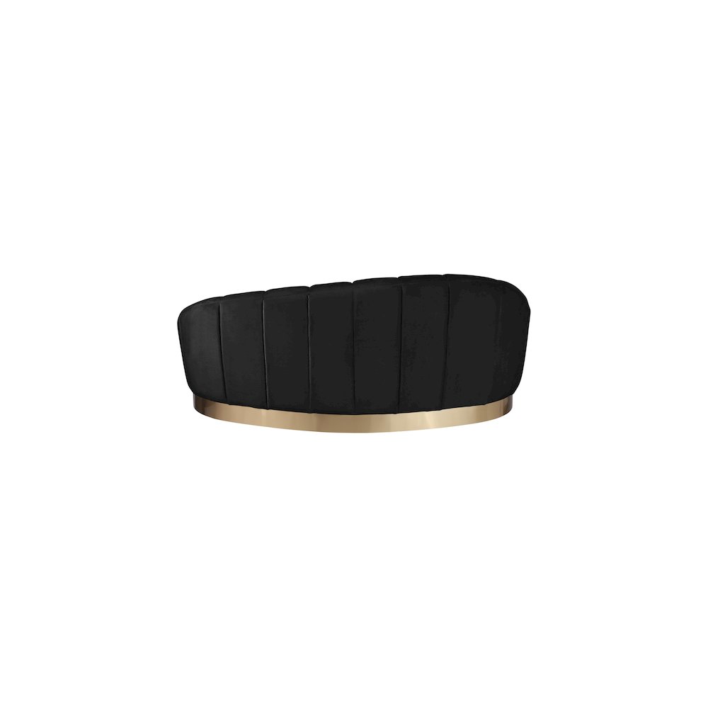 Shelly Black Velvet Chaise. Picture 2