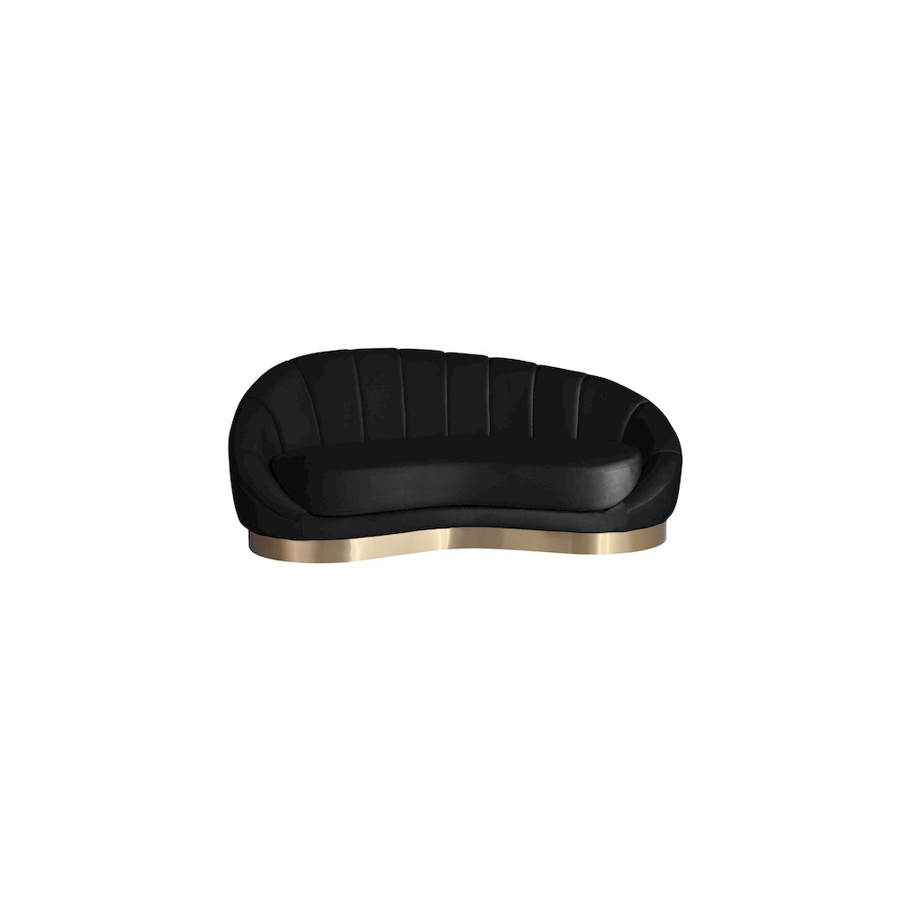 Shelly Black Velvet Chaise. Picture 4