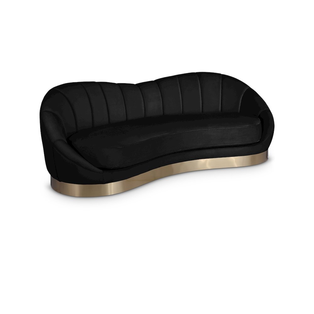 Shelly Black Velvet Sofa. Picture 1