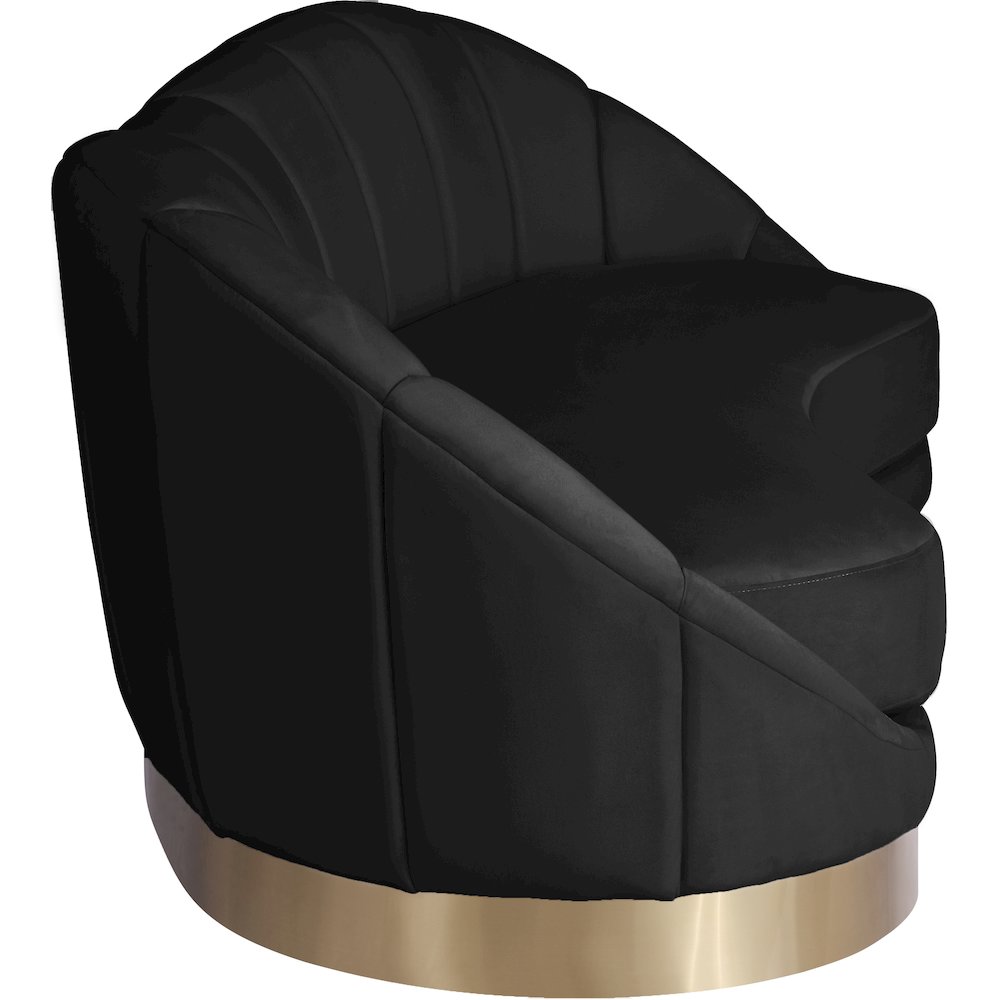 Shelly Black Velvet Sofa. Picture 3