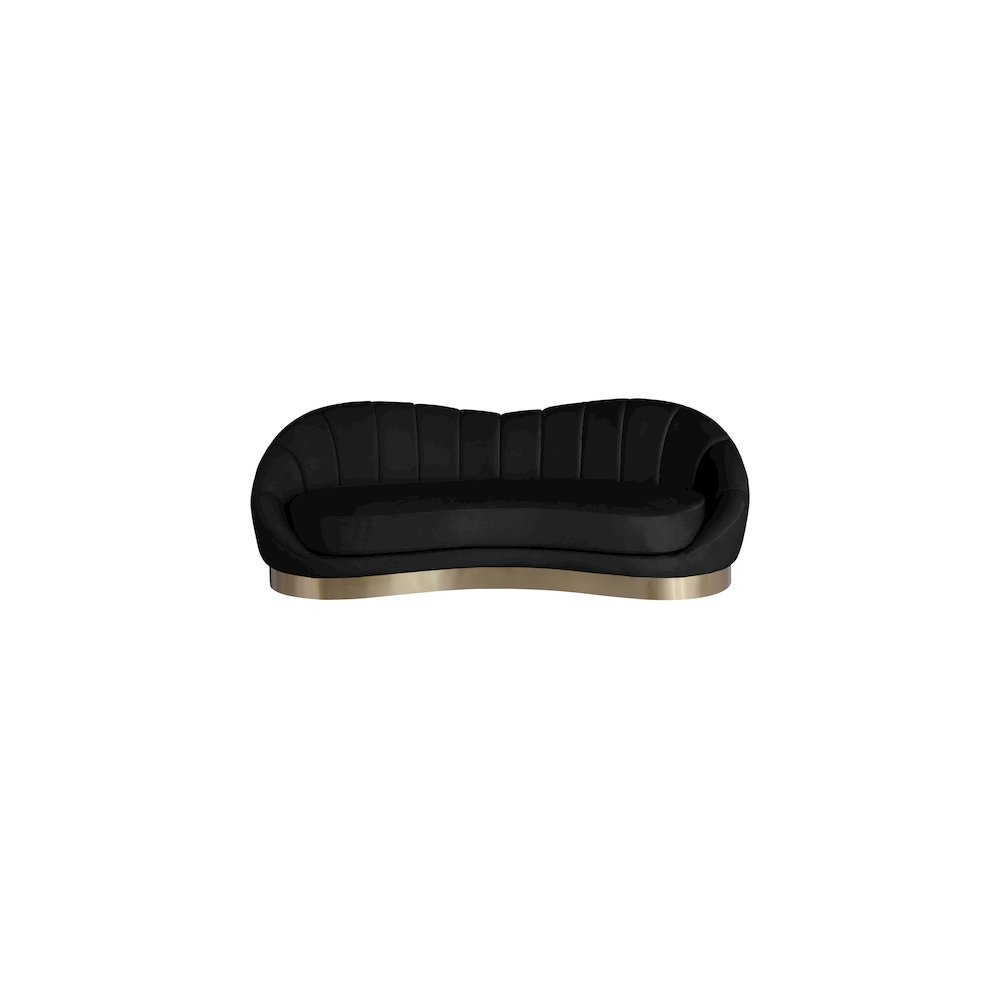 Shelly Black Velvet Sofa. Picture 4