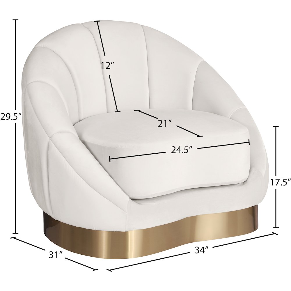 Shelly Cream Velvet Chair. Picture 7