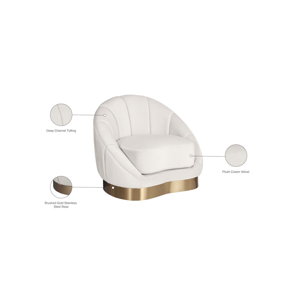 Shelly Cream Velvet Chair. Picture 8