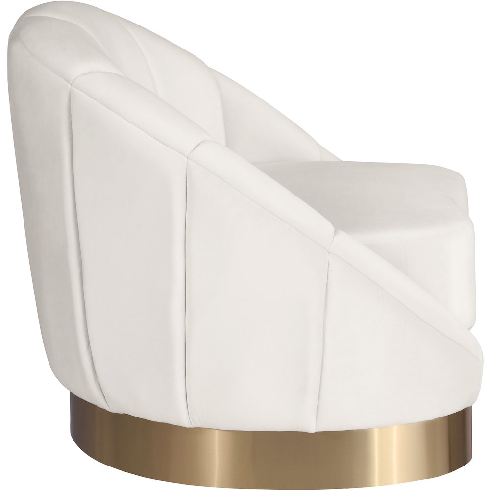 Shelly Cream Velvet Chair. Picture 3