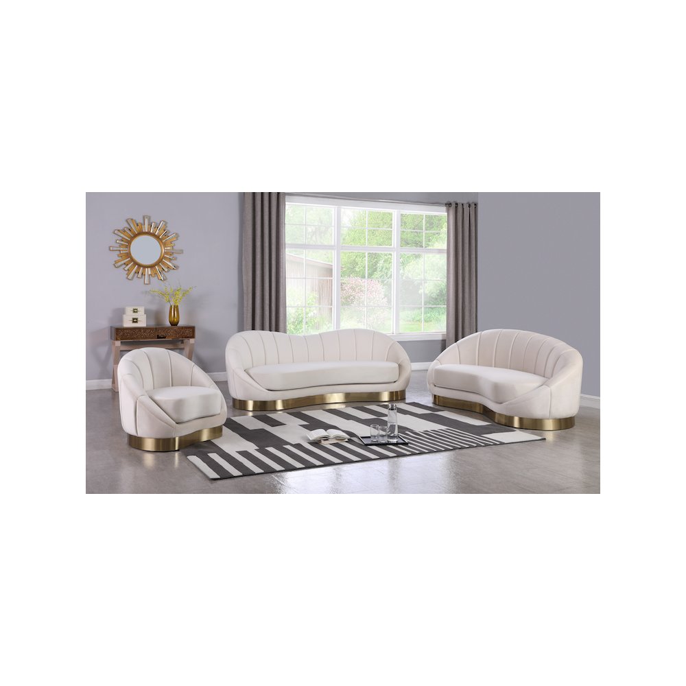 Shelly Cream Velvet Chair. Picture 6