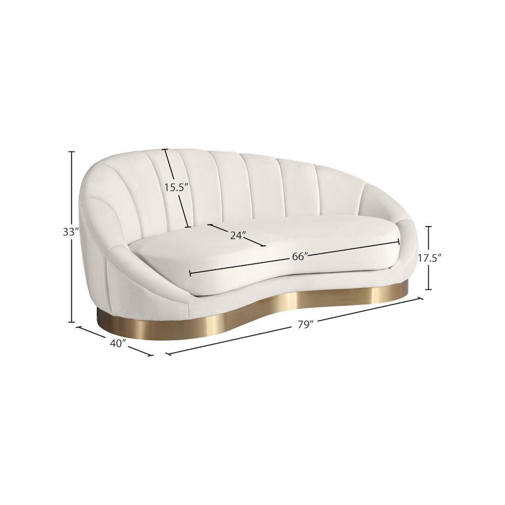 Shelly Cream Velvet Chaise. Picture 7