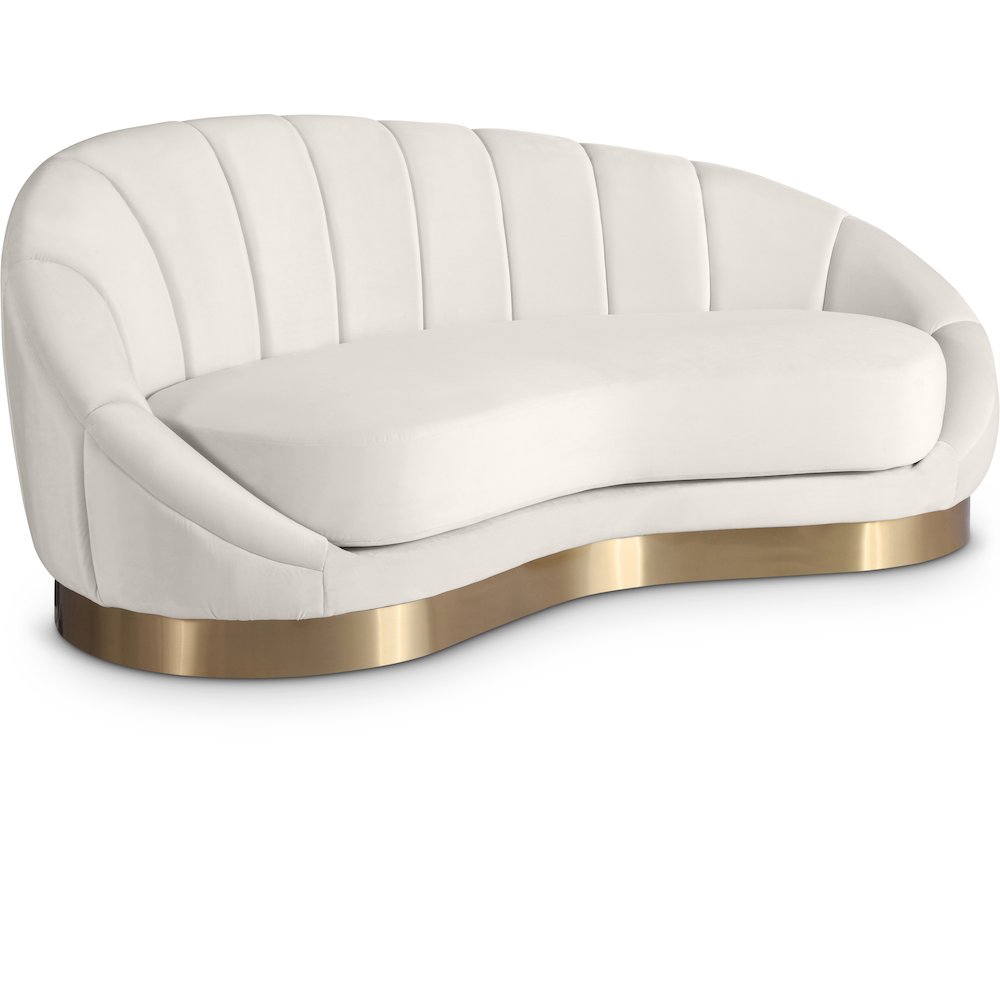Shelly Cream Velvet Chaise. Picture 1