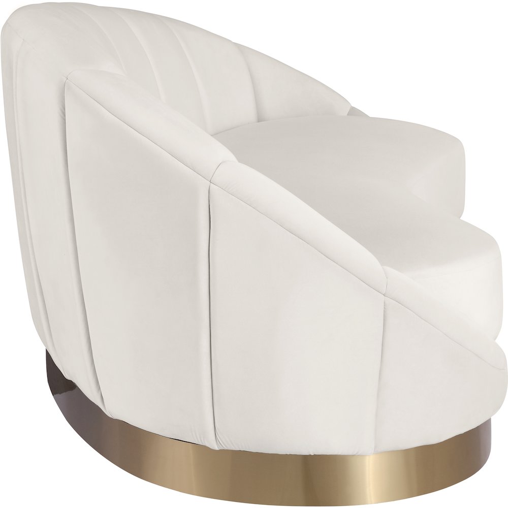 Shelly Cream Velvet Chaise. Picture 3