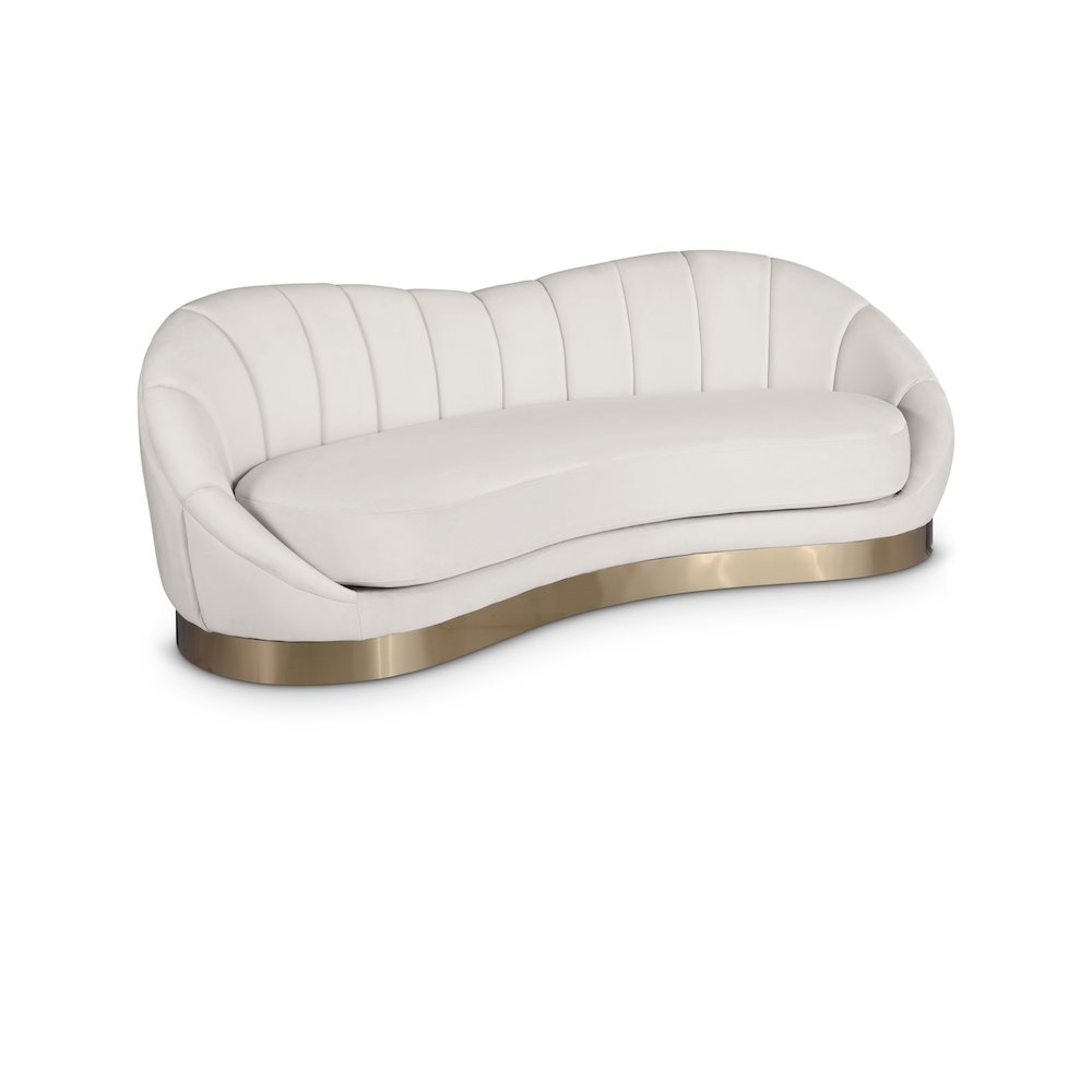 Shelly Cream Velvet Sofa. Picture 1