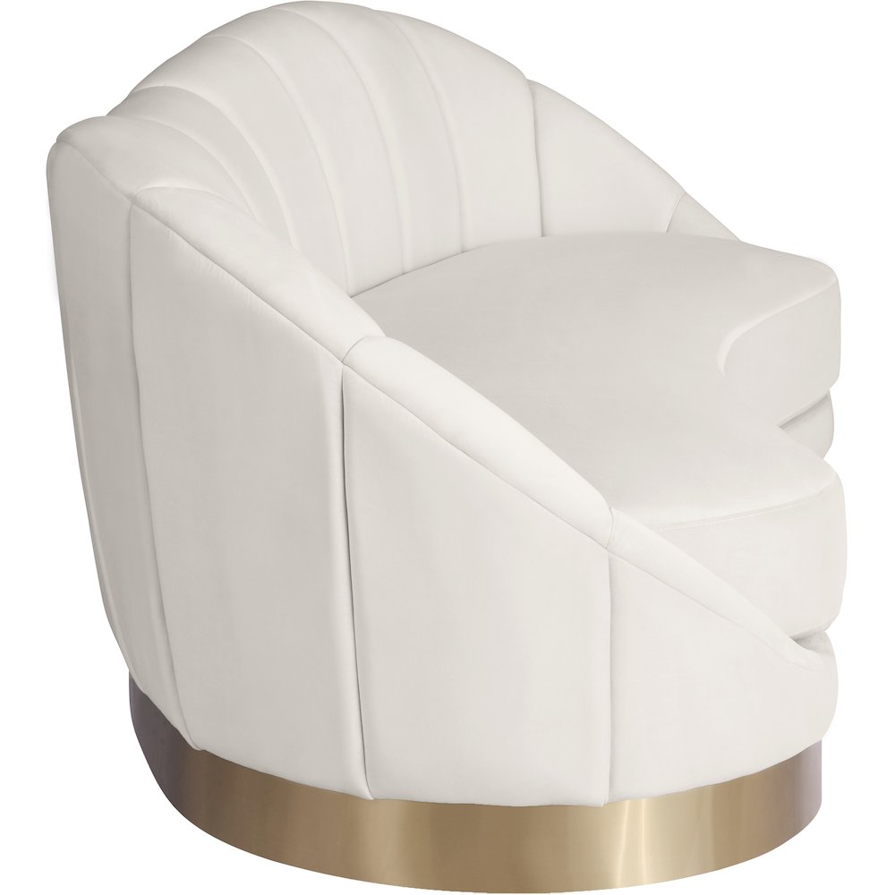 Shelly Cream Velvet Sofa. Picture 3