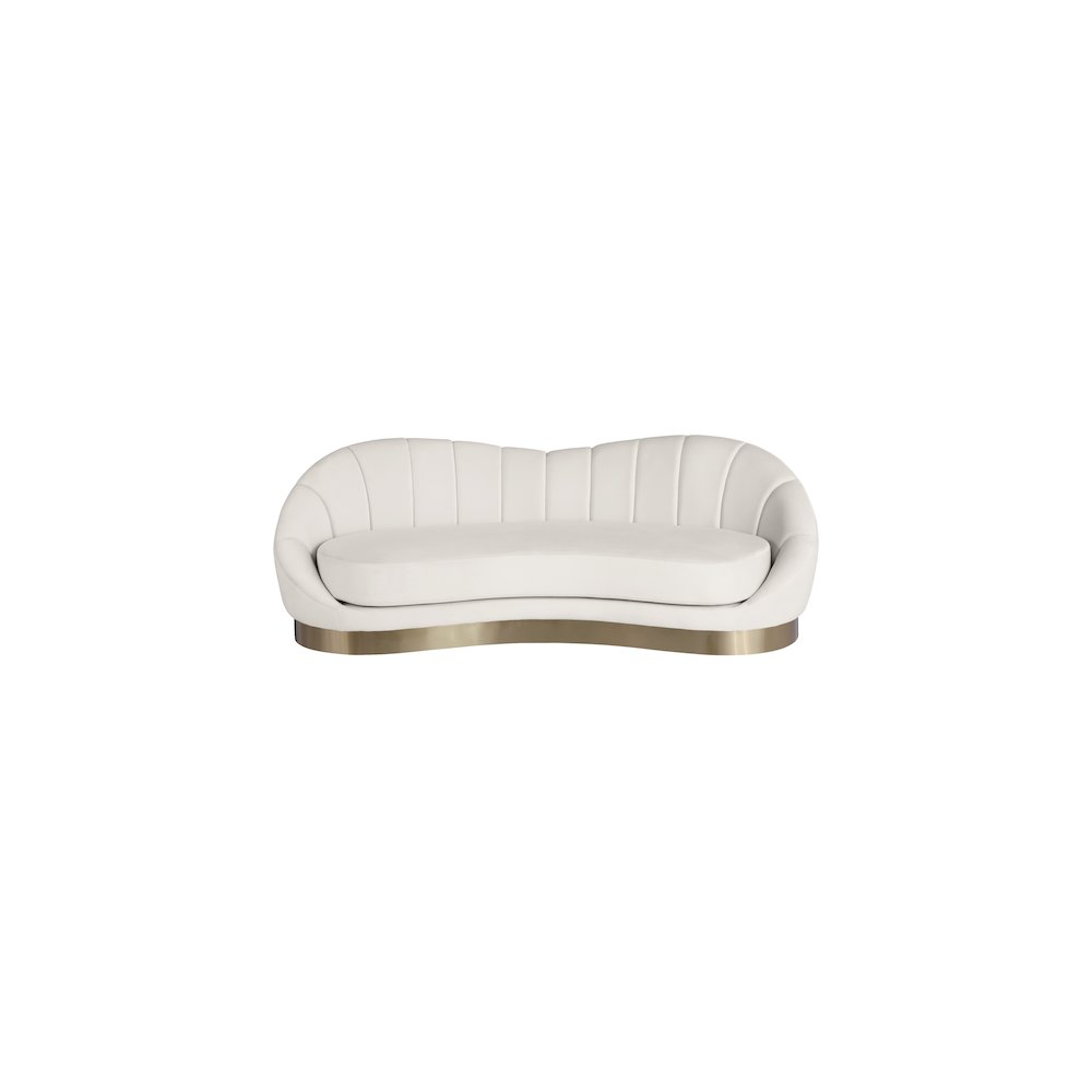 Shelly Cream Velvet Sofa. Picture 4