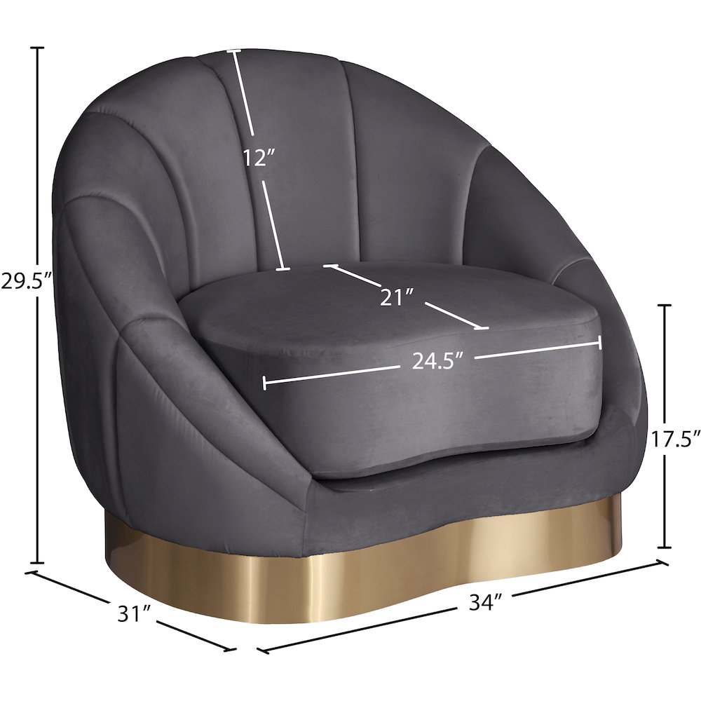 Shelly Grey Velvet Chair. Picture 7