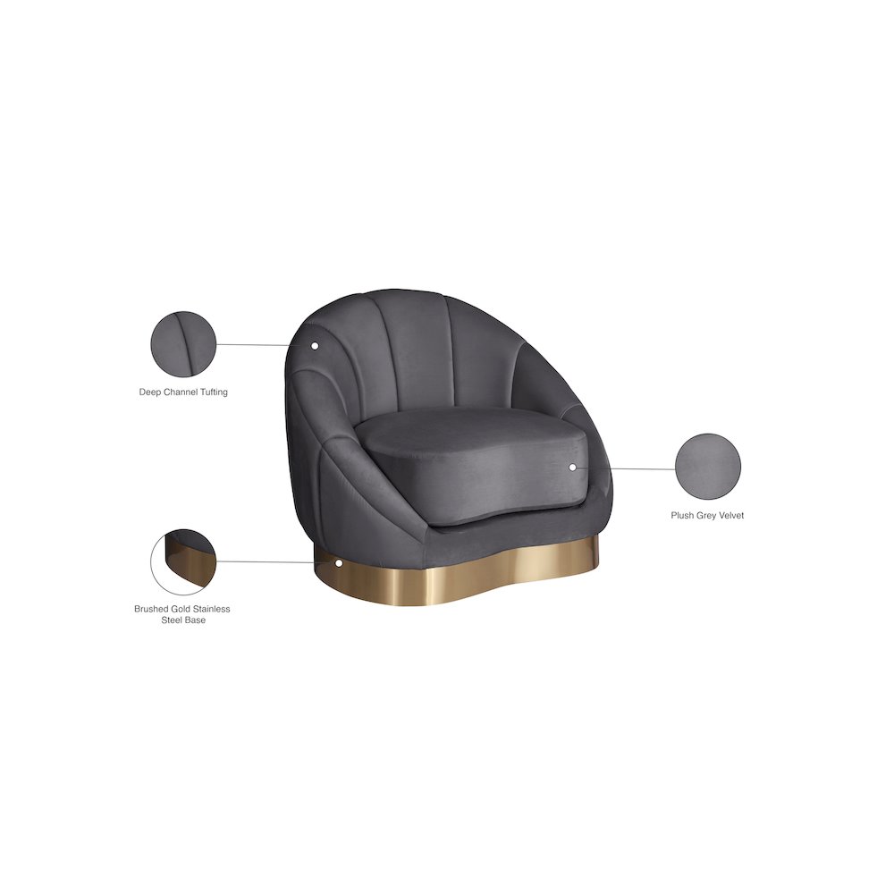 Shelly Grey Velvet Chair. Picture 8