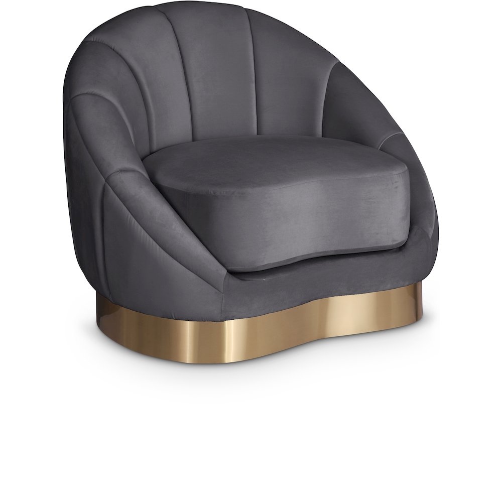 Shelly Grey Velvet Chair. Picture 1
