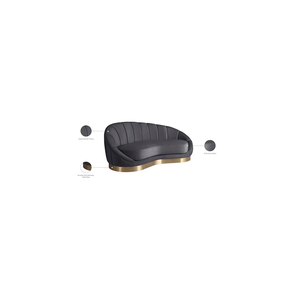 Shelly Grey Velvet Chaise. Picture 8