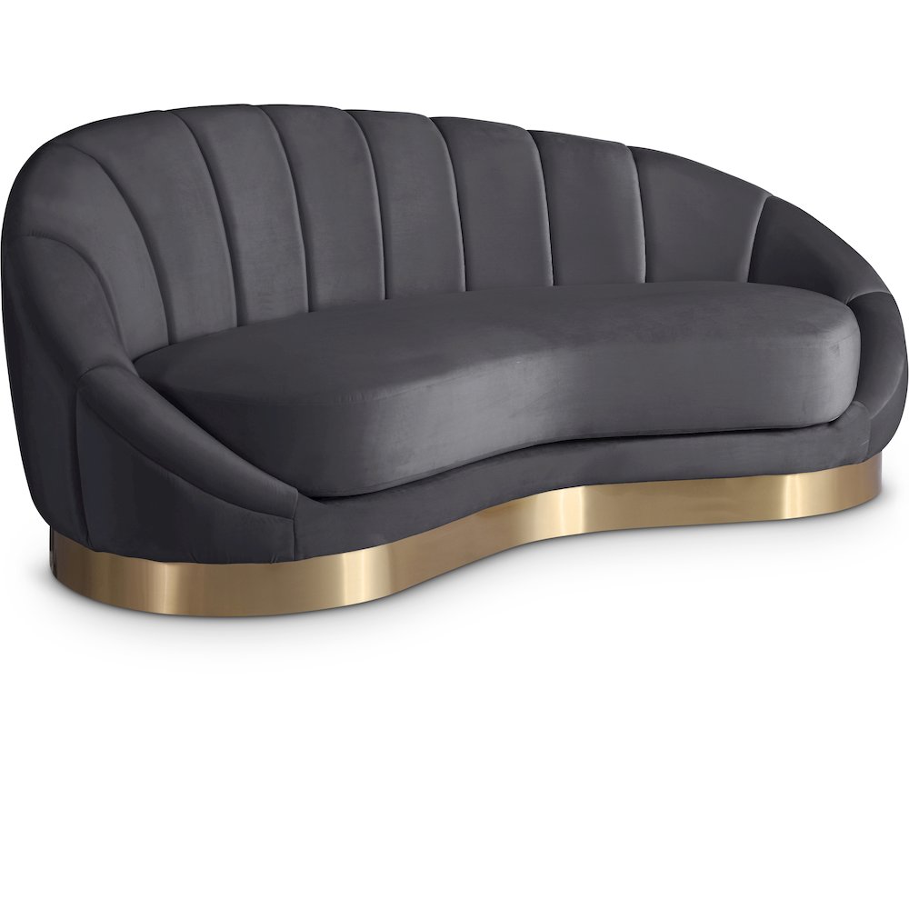 Shelly Grey Velvet Chaise. Picture 1