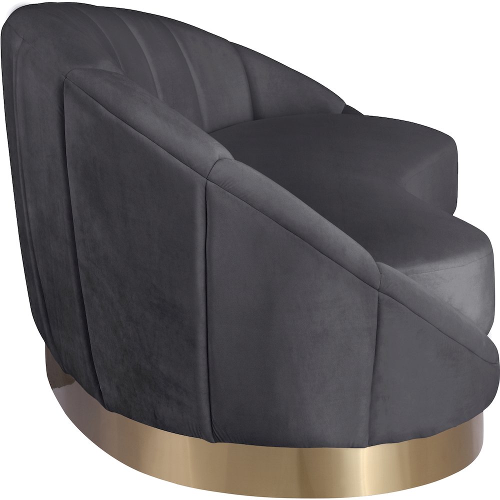 Shelly Grey Velvet Chaise. Picture 3