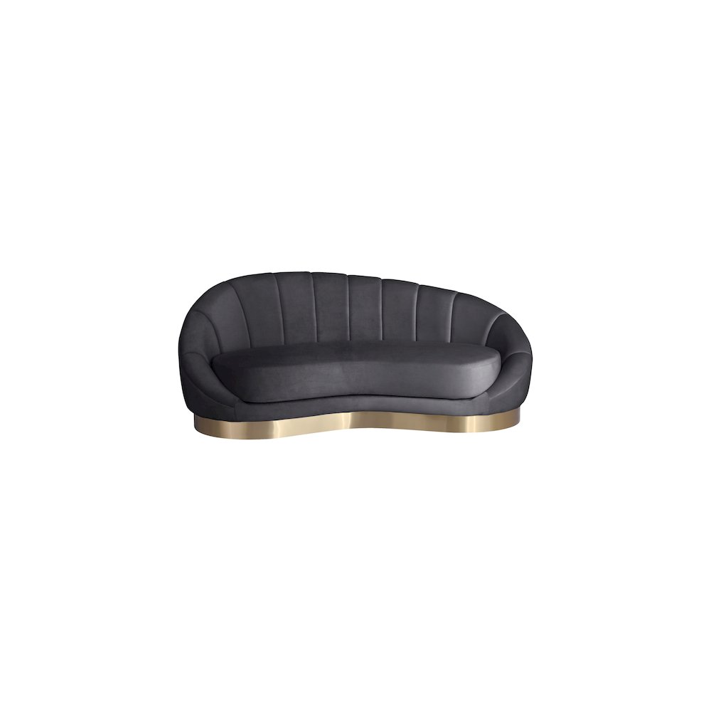 Shelly Grey Velvet Chaise. Picture 4