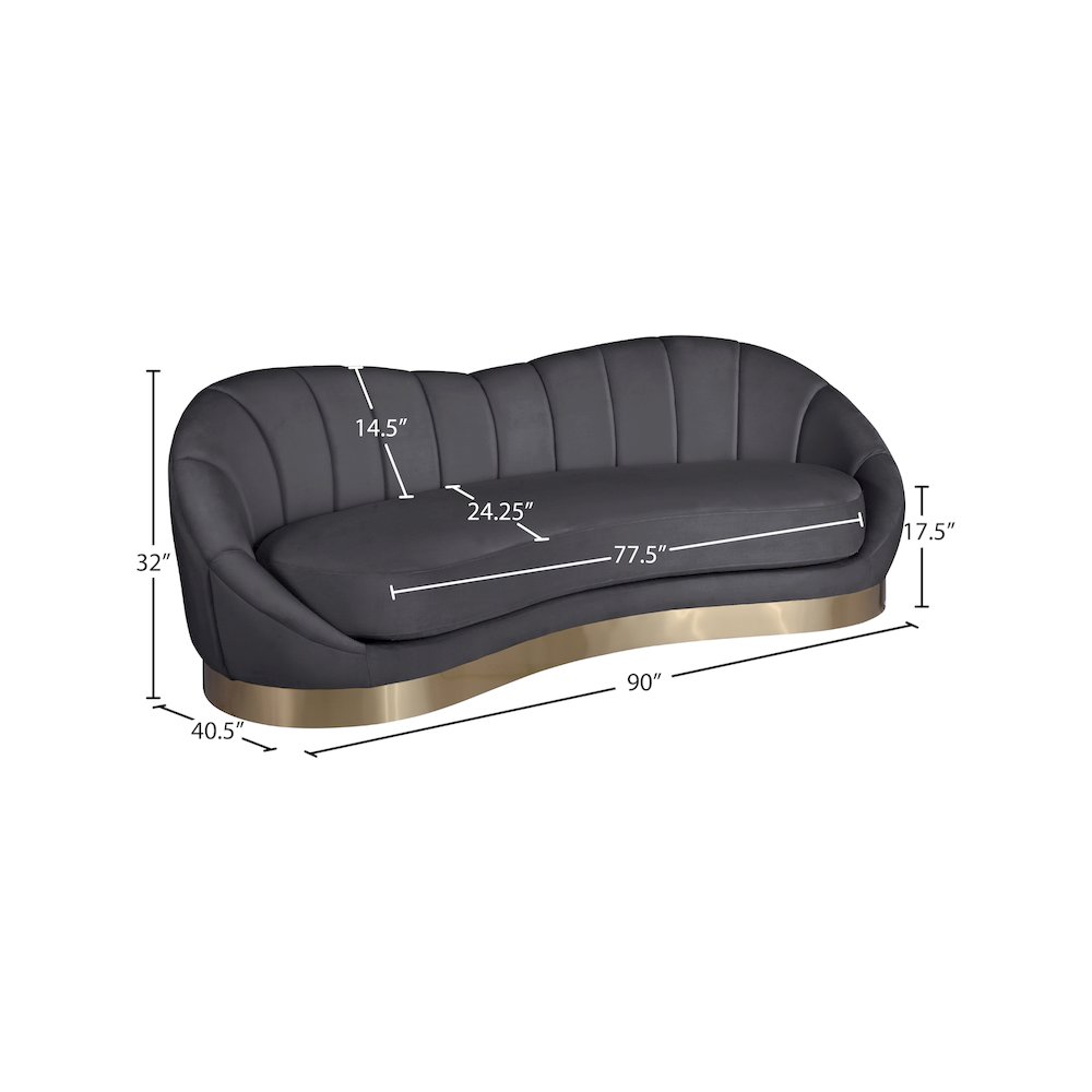 Shelly Grey Velvet Sofa. Picture 7