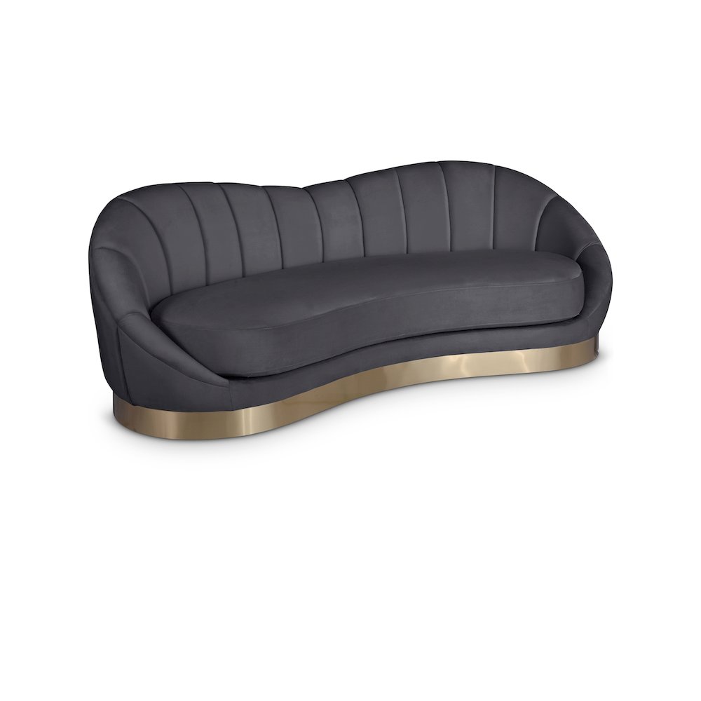 Shelly Grey Velvet Sofa. Picture 1