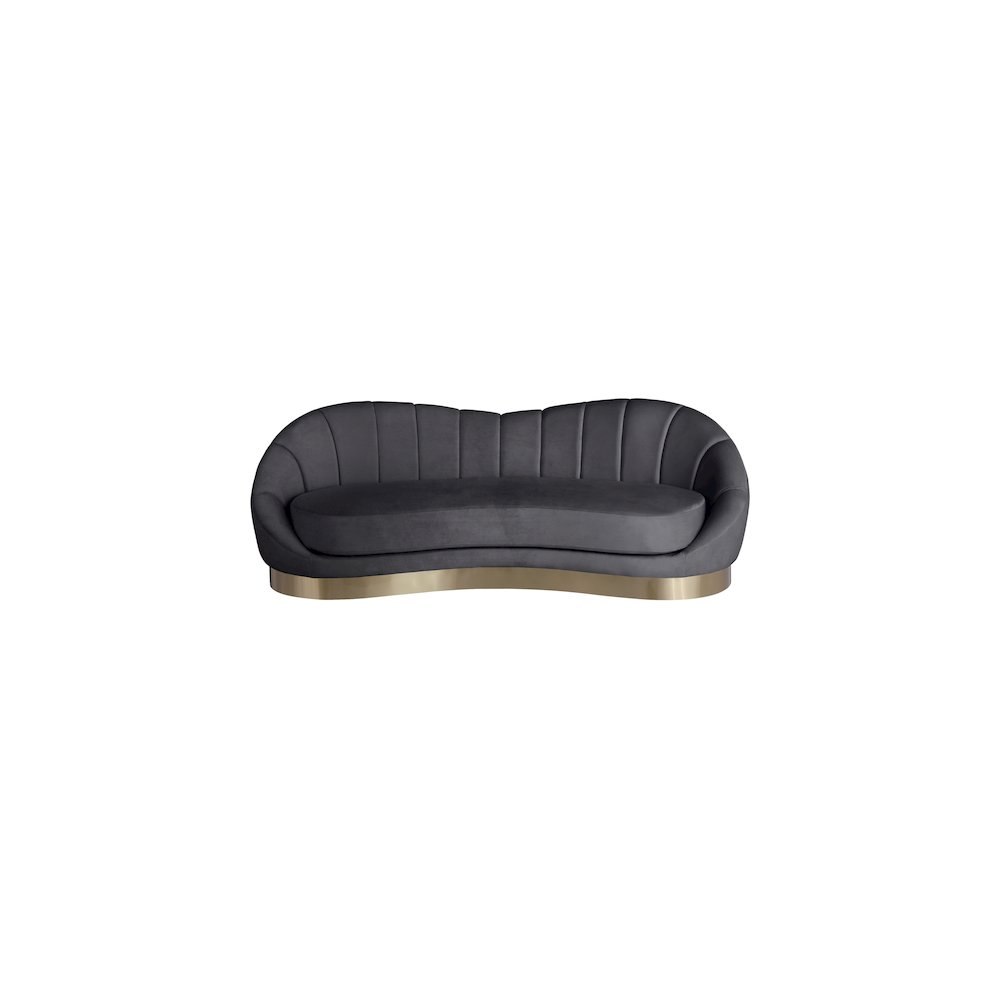 Shelly Grey Velvet Sofa. Picture 4