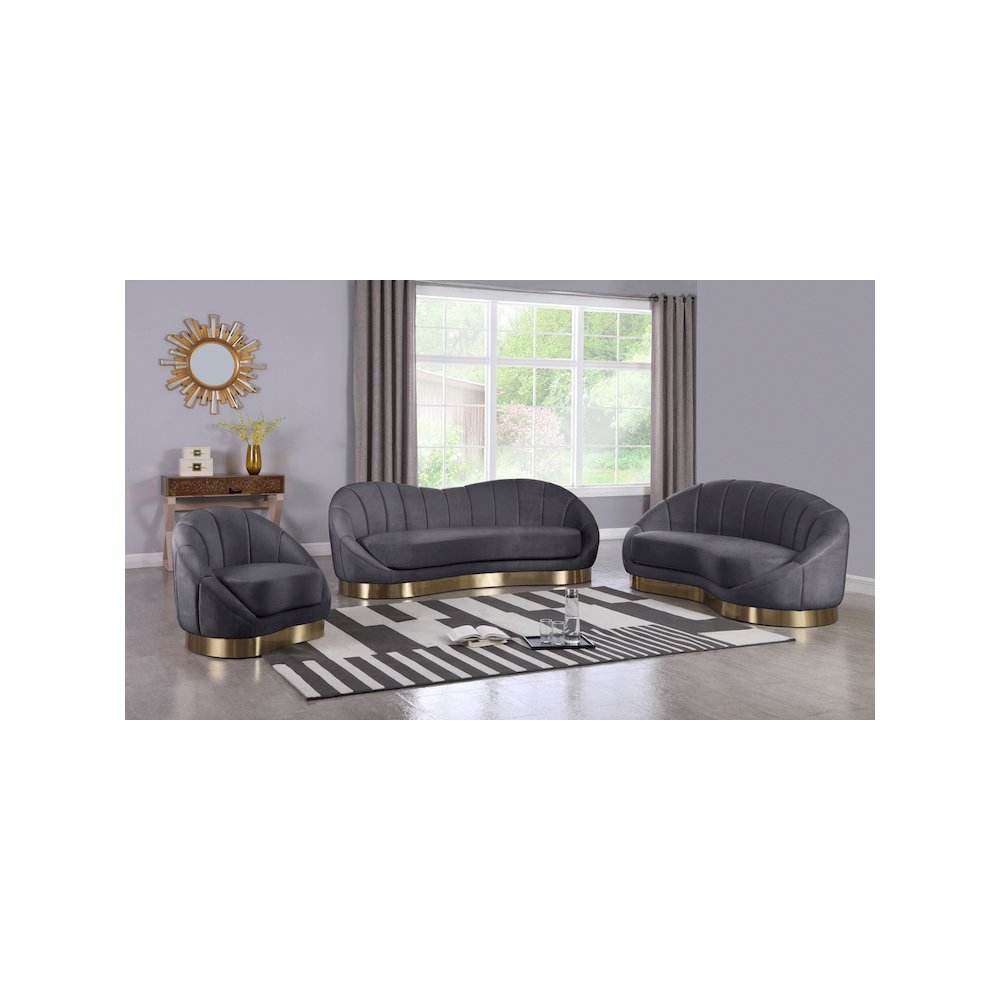 Shelly Grey Velvet Sofa. Picture 6