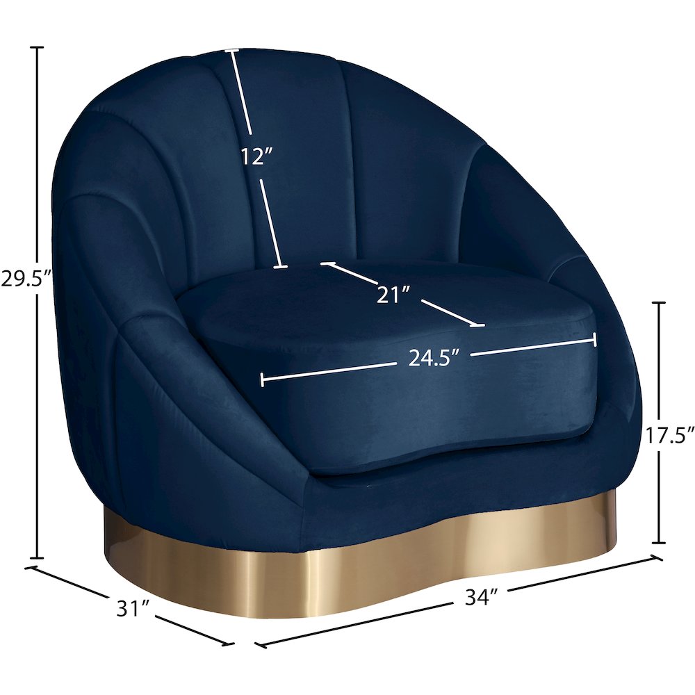 Shelly Navy Velvet Chair. Picture 7