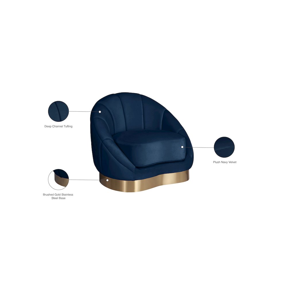 Shelly Navy Velvet Chair. Picture 8