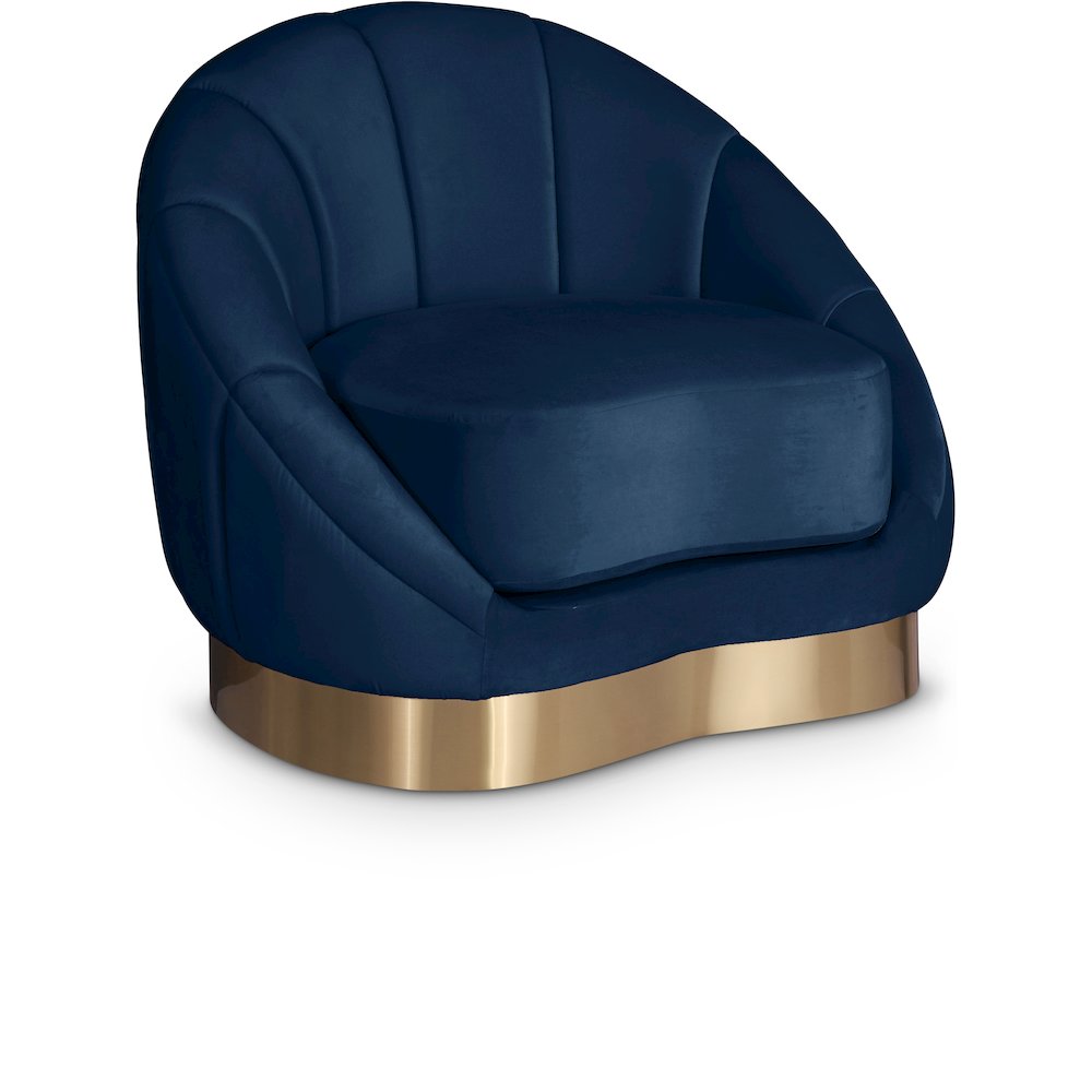 Shelly Navy Velvet Chair. Picture 1