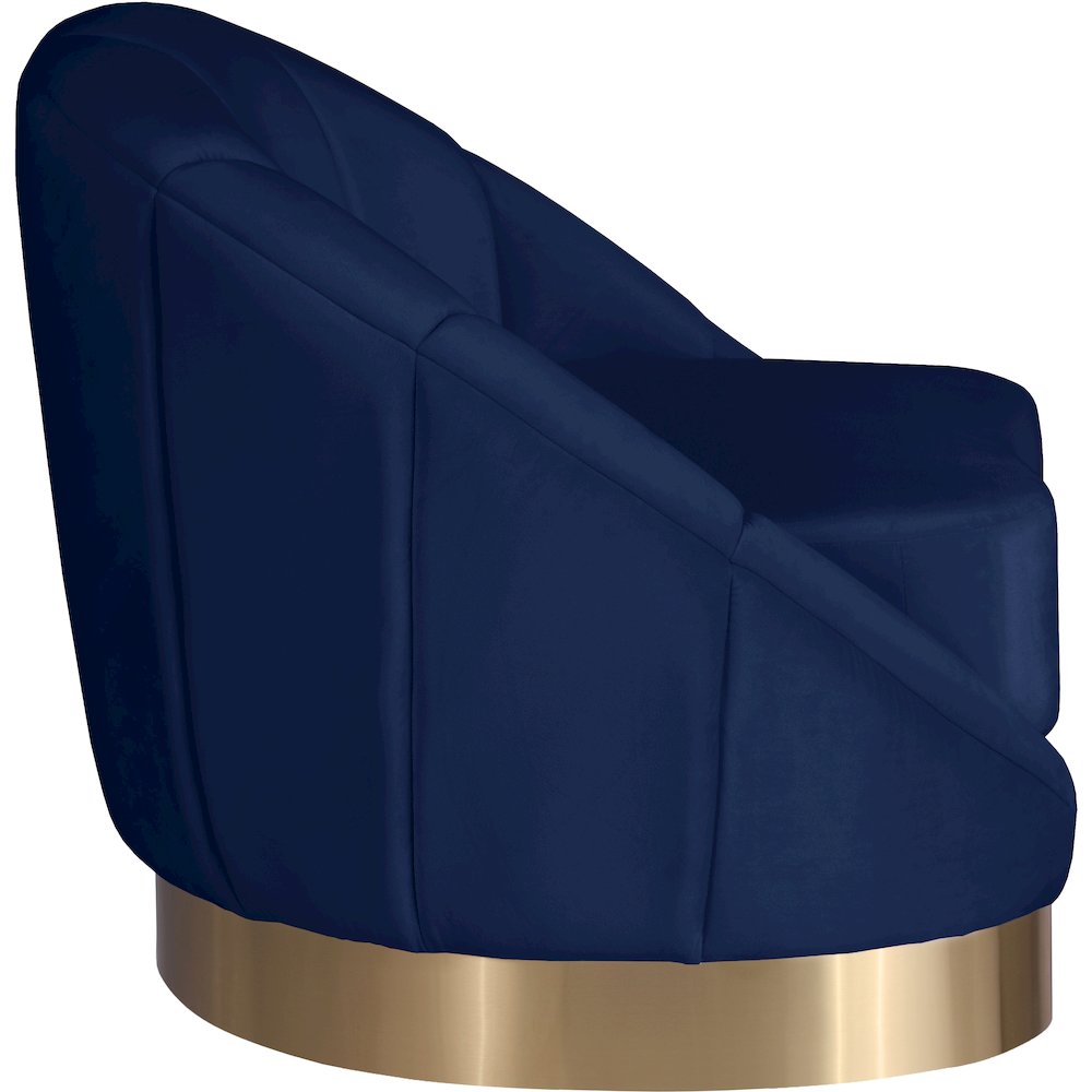 Shelly Navy Velvet Chair. Picture 3