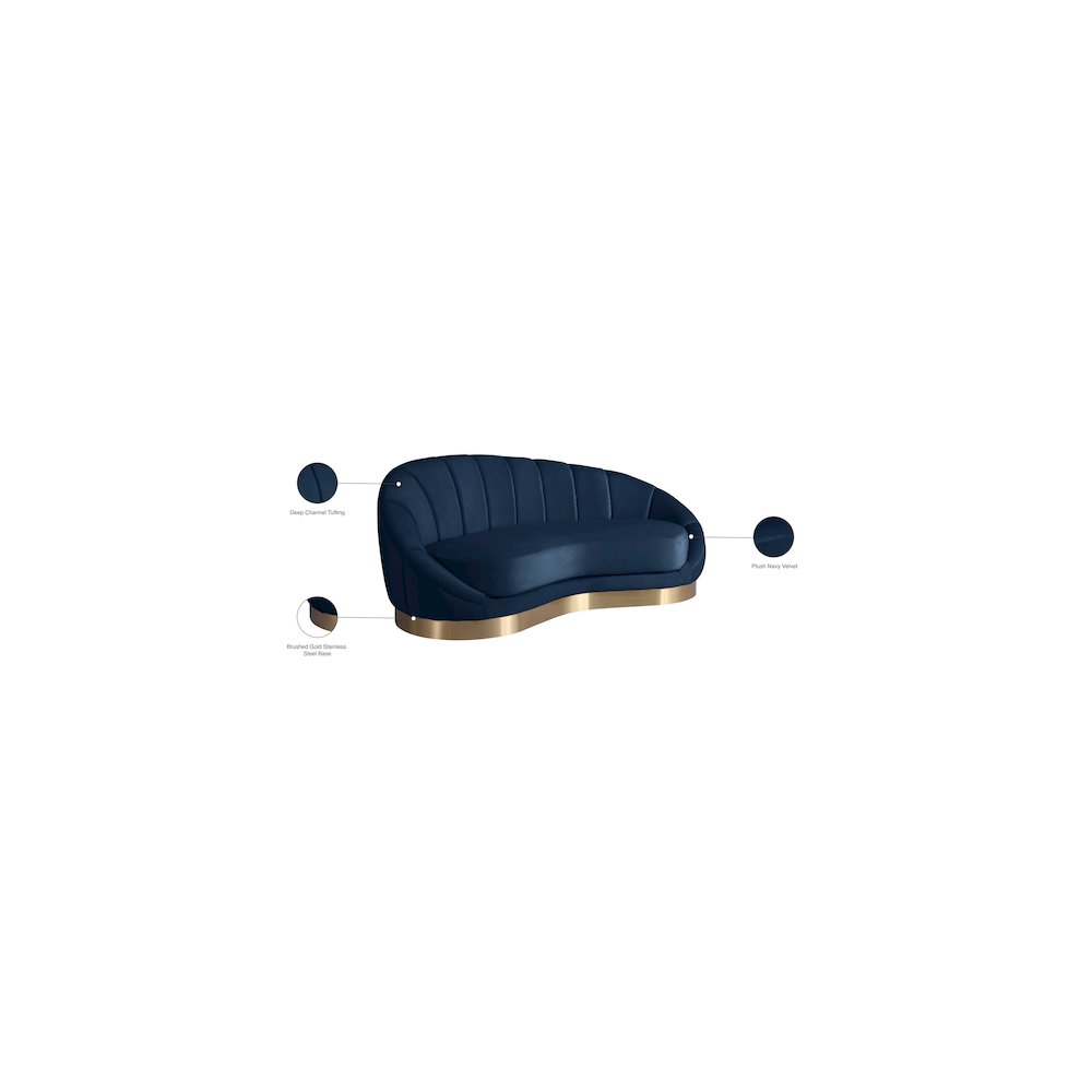 Shelly Navy Velvet Chaise. Picture 8