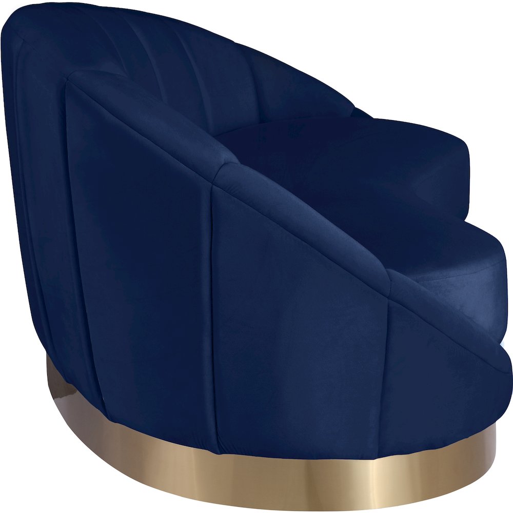 Shelly Navy Velvet Chaise. Picture 3