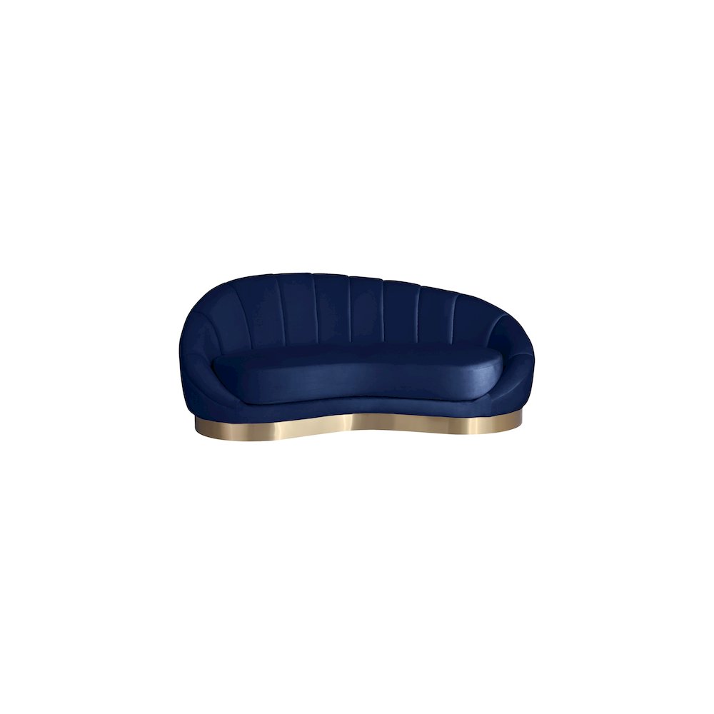 Shelly Navy Velvet Chaise. Picture 4