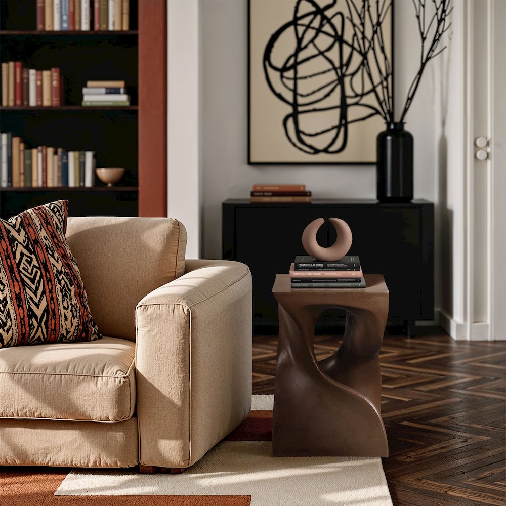 Jula Brown Concrete Indoor/Outdoor End Table. Picture 7