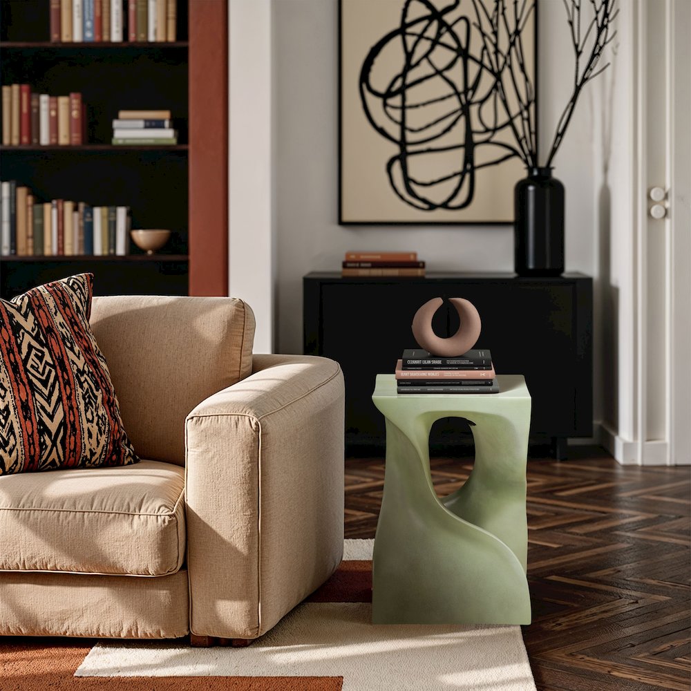 Jula Green Concrete Indoor/Outdoor End Table. Picture 7