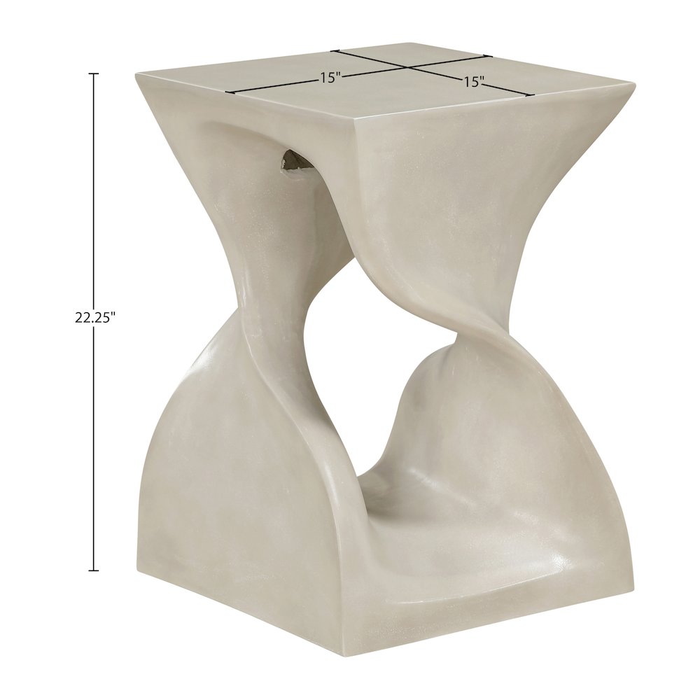 Jula Beige Concrete Indoor/Outdoor End Table. Picture 6