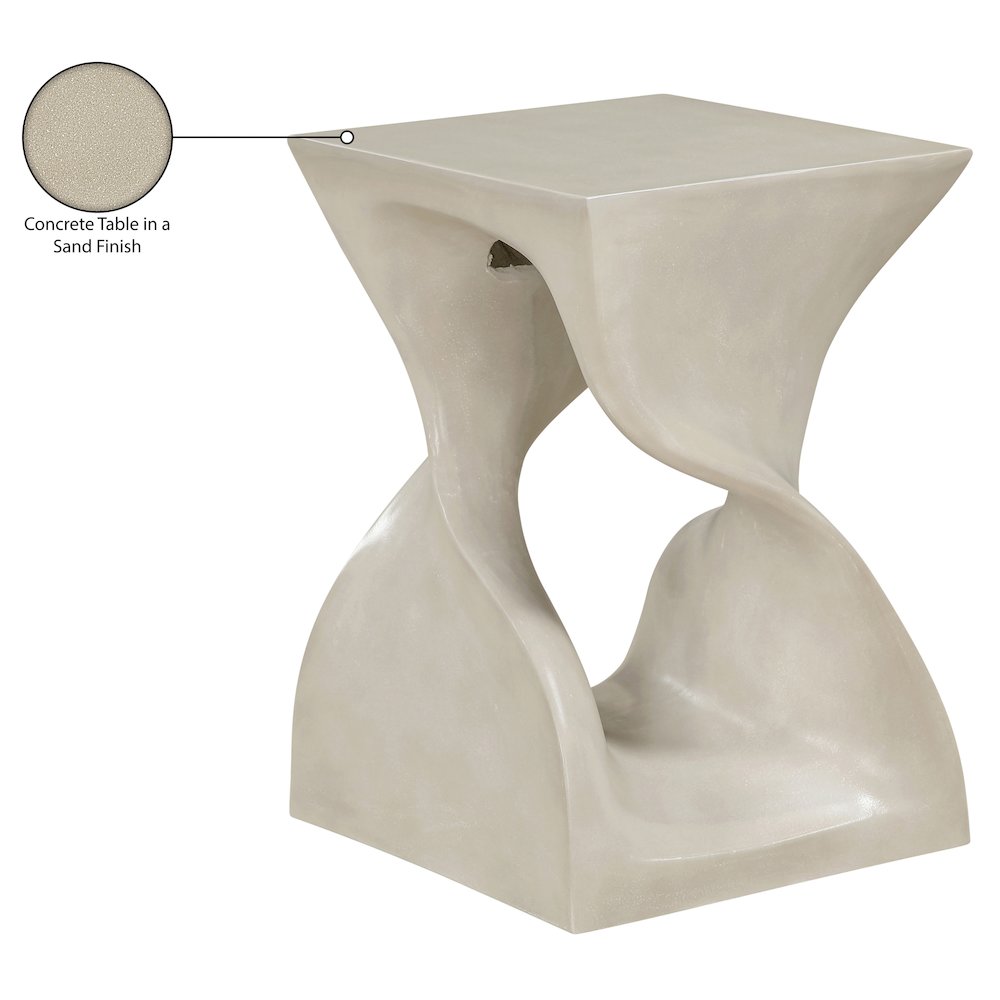 Jula Beige Concrete Indoor/Outdoor End Table. Picture 9