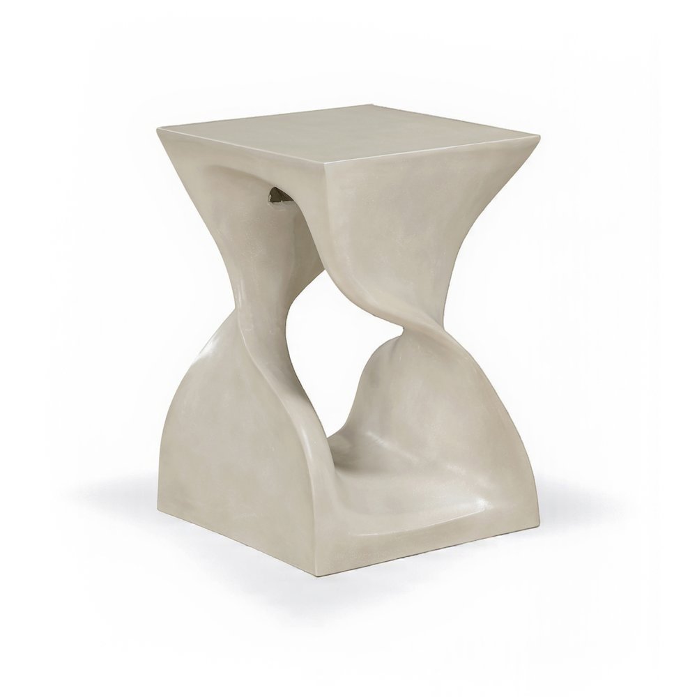 Jula Beige Concrete Indoor/Outdoor End Table. Picture 1