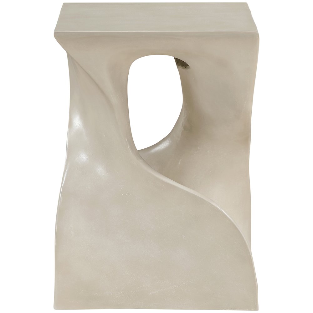 Jula Beige Concrete Indoor/Outdoor End Table. Picture 2