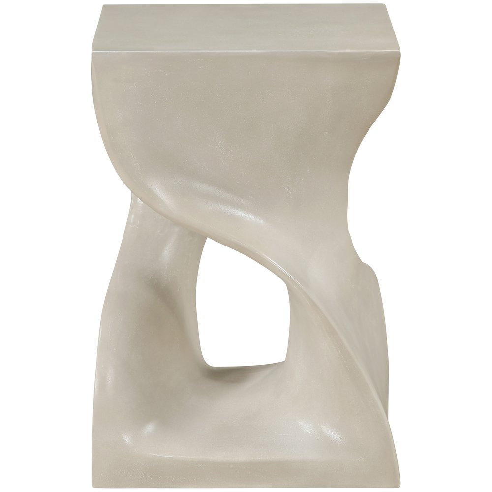 Jula Beige Concrete Indoor/Outdoor End Table. Picture 3