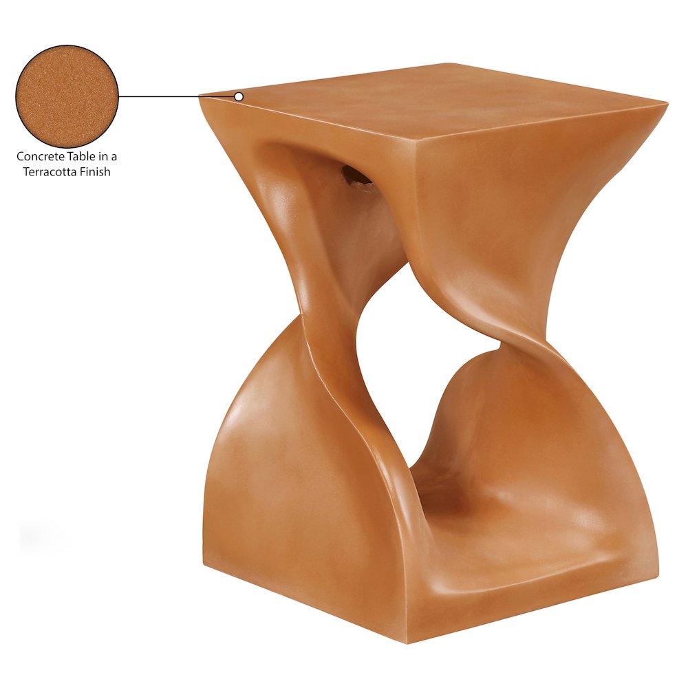 Jula Terracotta Concrete Indoor/Outdoor End Table. Picture 9