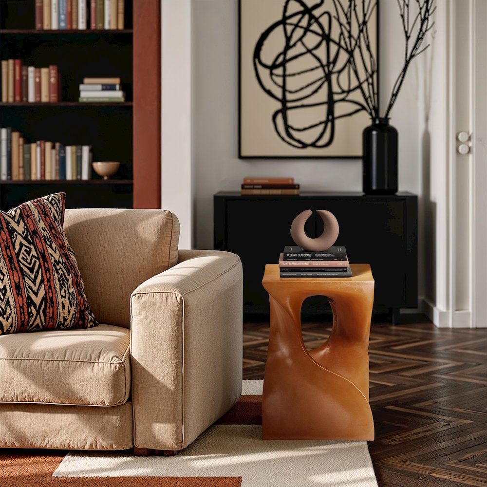Jula Terracotta Concrete Indoor/Outdoor End Table. Picture 7