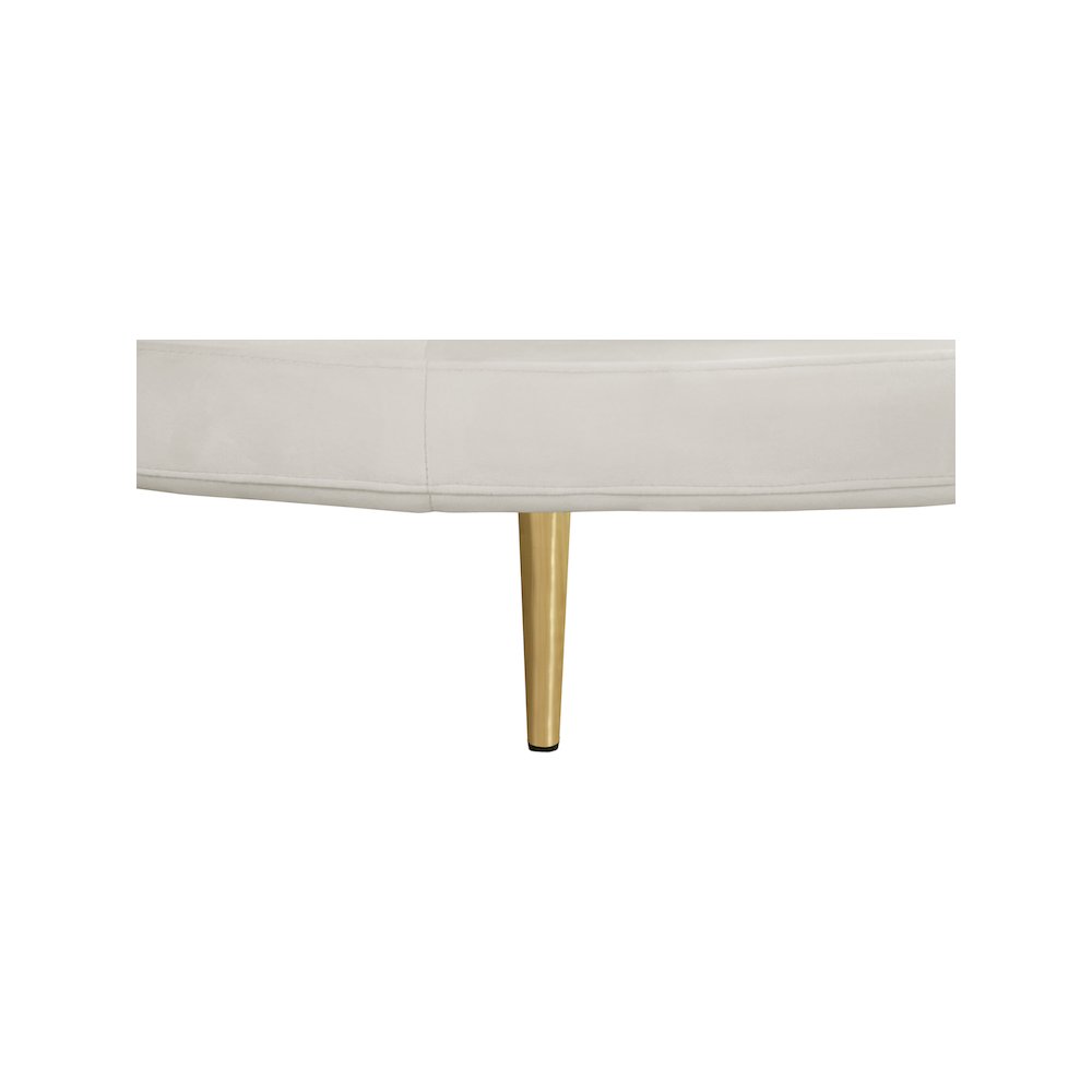 Circlet Cream Velvet Round Sofa Settee. Picture 4